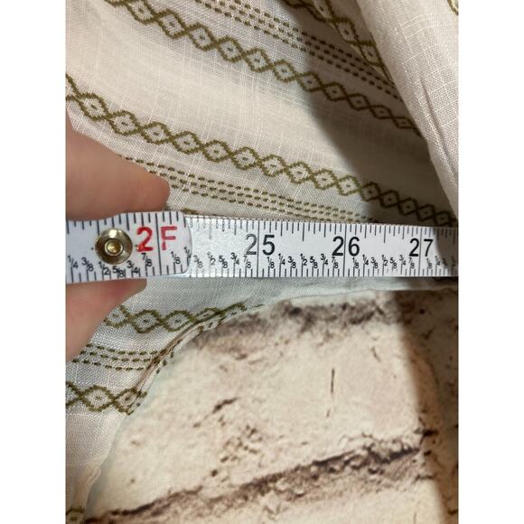 Elan Peasant Top Womens Medium Olive & Ivory Crochet Trim Boho Cottage Feminine - Picture 8 of 13